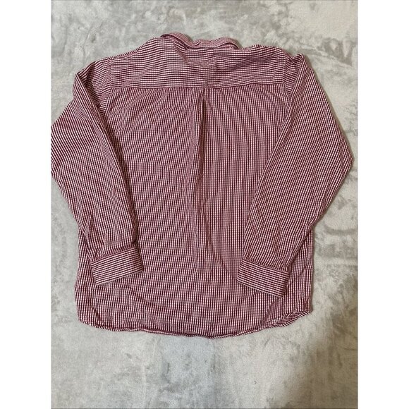 Men’s Stussy Button Up Flannel Shirt Red White Size Medium - Picture 10 of 11